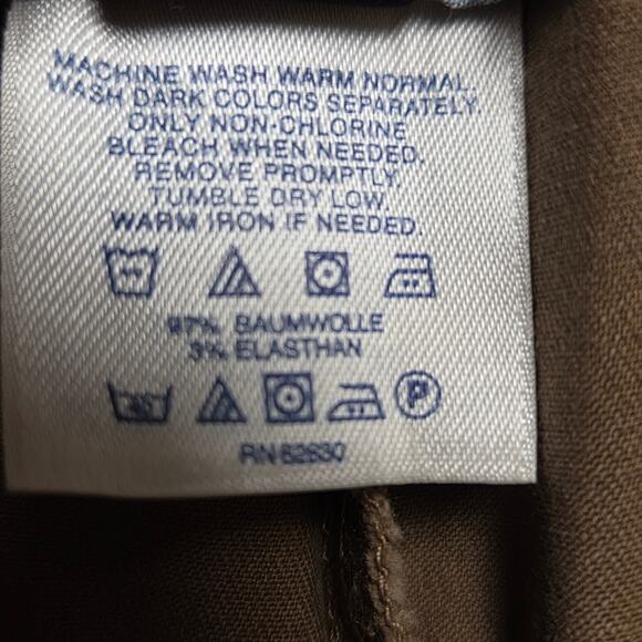 NWOT Women's 10 Lands' End Fit 1 Chino Khaki Straight Leg Pants Flat Front Tan - Picture 15 of 15